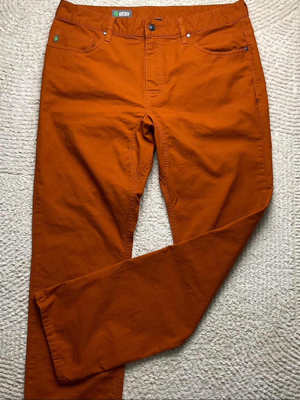 Stio Men's Rivet Canvas Pant Straight Jeans - Saddle Rust Orange 35X32